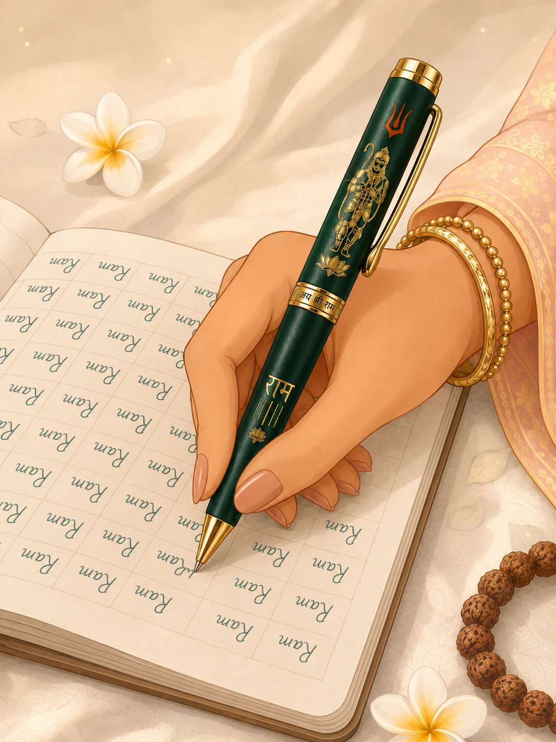 Shri Ram writing Ram Naam