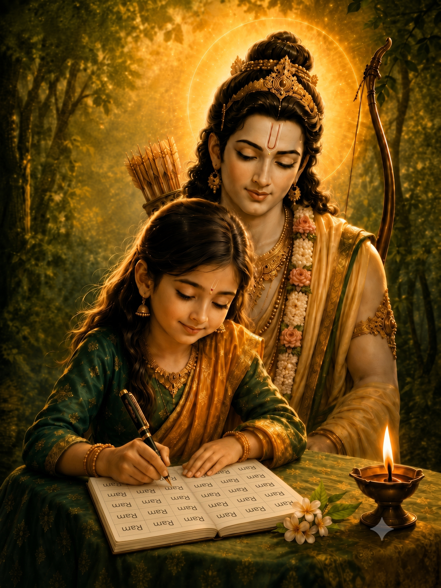 Shri Ram writing Ram Naam