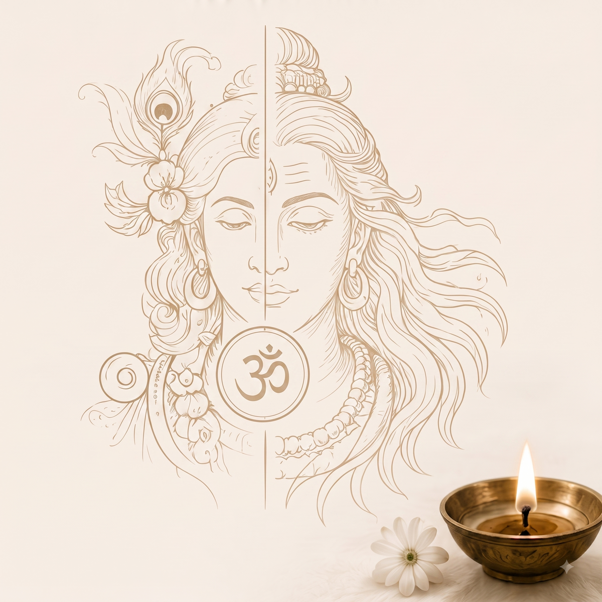 Krishna and Shiva devotional artwork